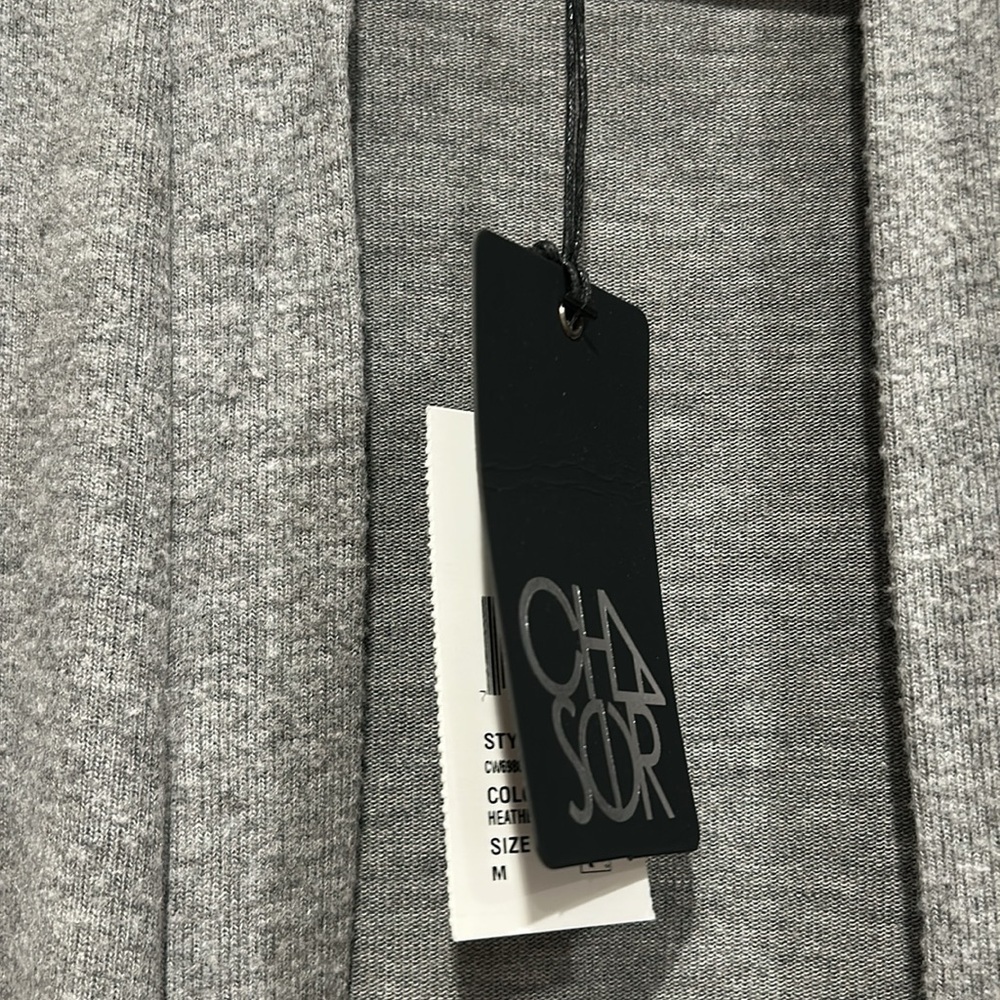 Chaser Current Distressed Gray Open-Front Soft Cotton Cardigan medium new - Picture 3 of 7